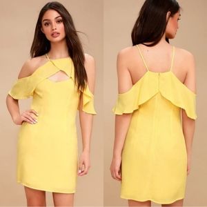BB Dakota NWT Kaless Off-the-Shoulder Yellow Dress size 4